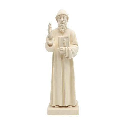 St. Charbel Makhlouf Statue in Hand-Carved Wood Val Gardena