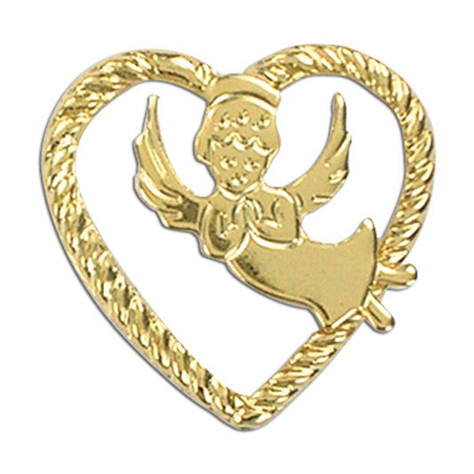 Heart Outline with Angel Lapel Pin
