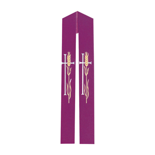 Cross & Wheat Overlay or Deacon Stole
