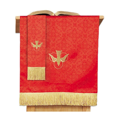 Jacquard Reversible Bookmark with Dove: Red/White