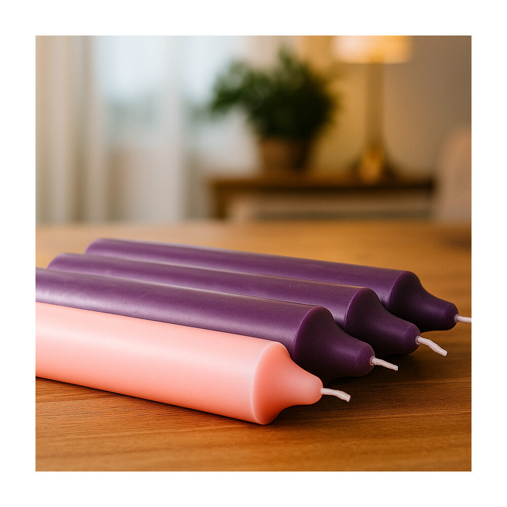 1 1/2" x 12" Advent Candle Set 3 Purple, 1Pink