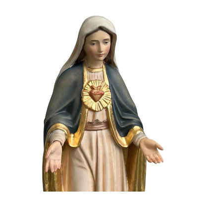 Sculpture of the Immaculate Heart of Mary, Val Gardena Wood Craftsmanship