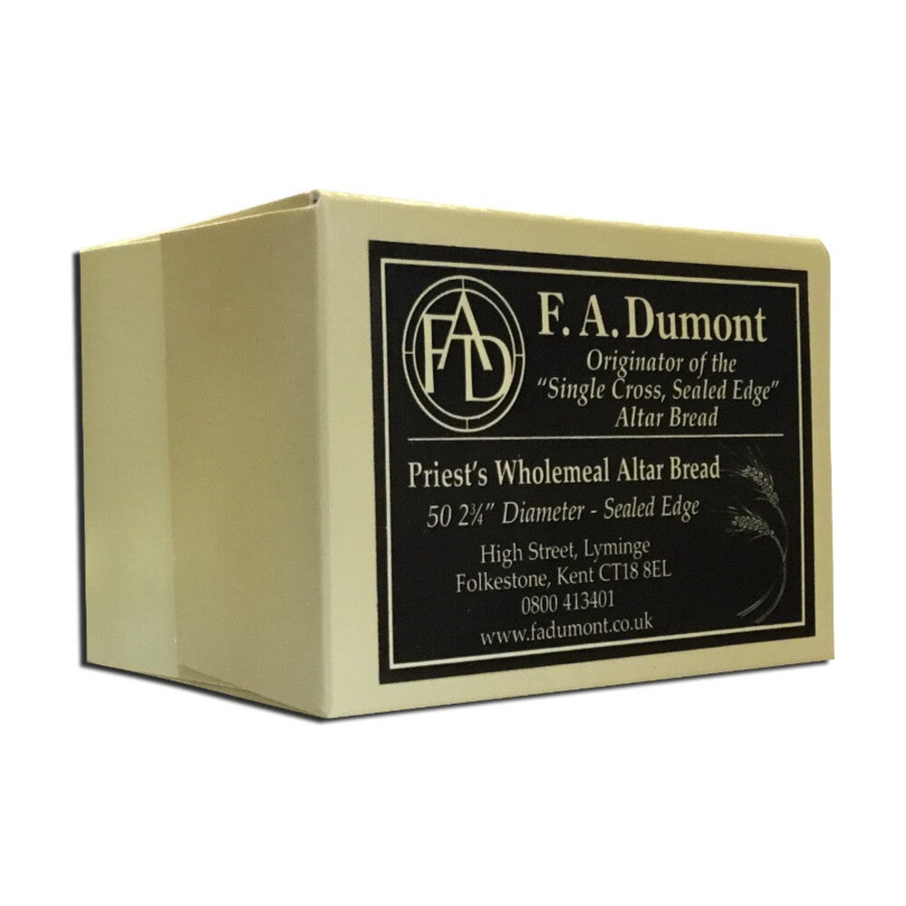2 3/4" Priest's Altar Bread — Single Cross Sealed Edge, Box of 50