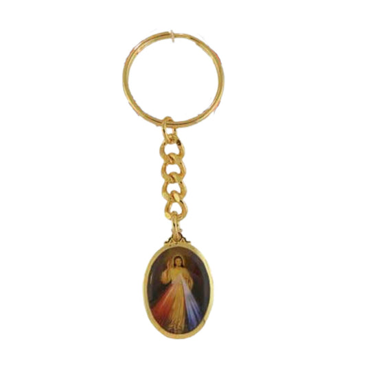 Divine Mercy Gold Plated Key Chain