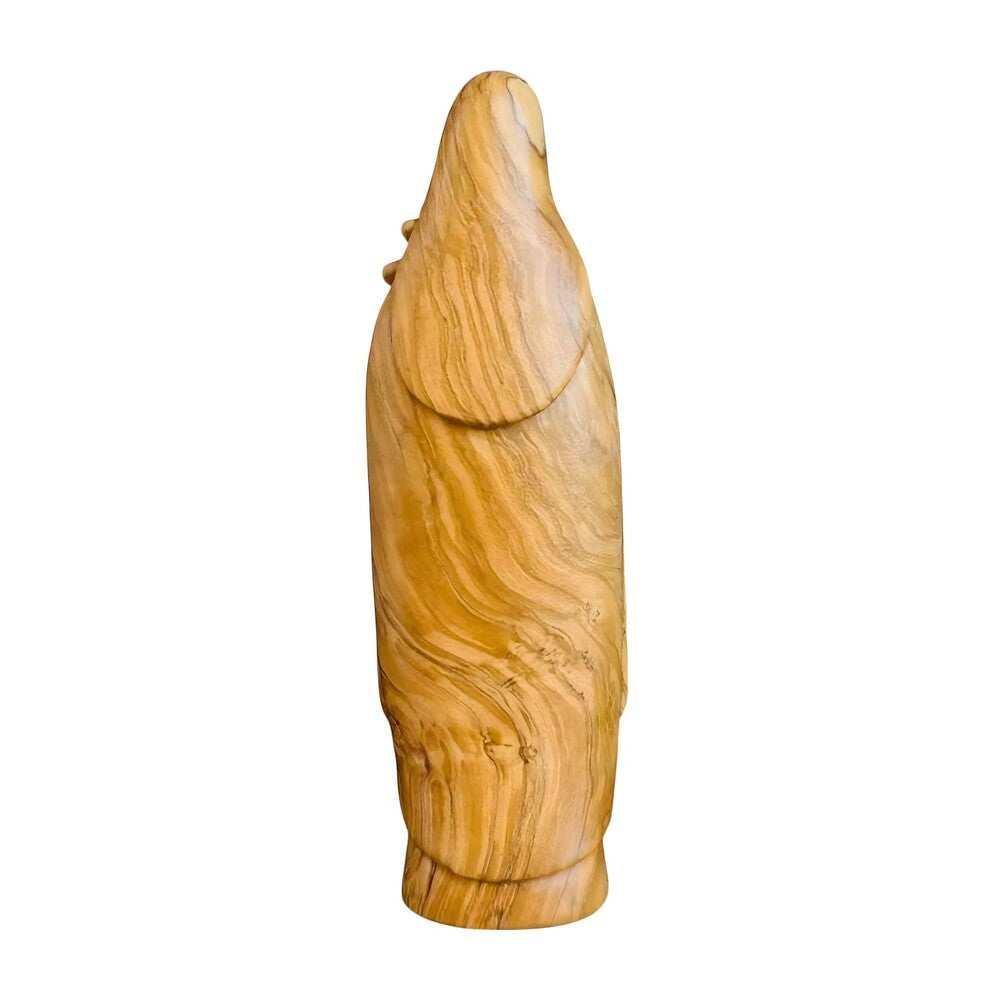 Sculpture of Saint Therese of Lisieux with Roses, Carved Wood Val Gardena