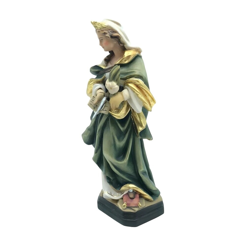 Saint Flora Martyr Sculpture in Val Gardena Wood, Hand-painted