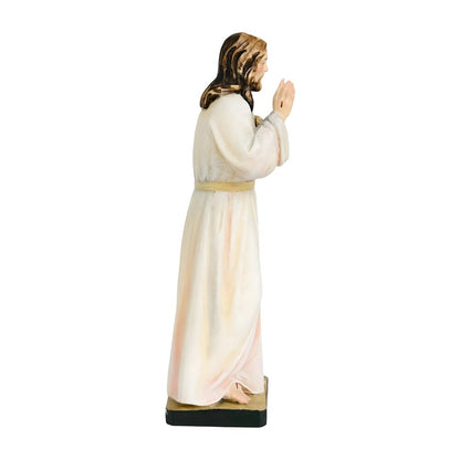 Sacred Heart of Jesus Sculpture in Val Gardena Wood, Hand-Painted