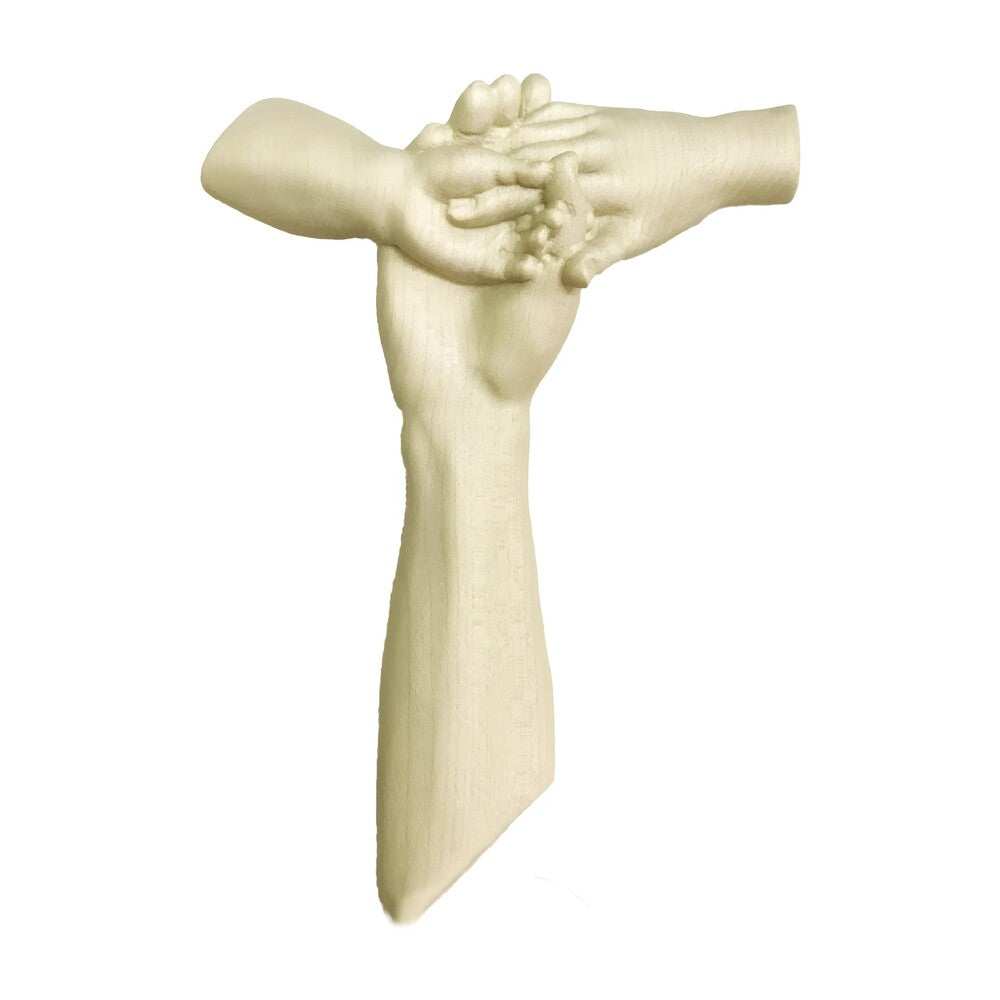 Handcrafted Wooden Sculpture Intertwined Hands - Symbol of Peace and Unity