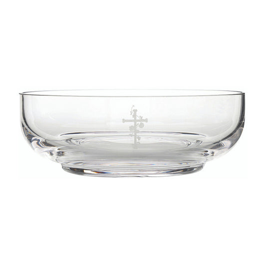 Engraved Cross Glass Lavabo Bowl
