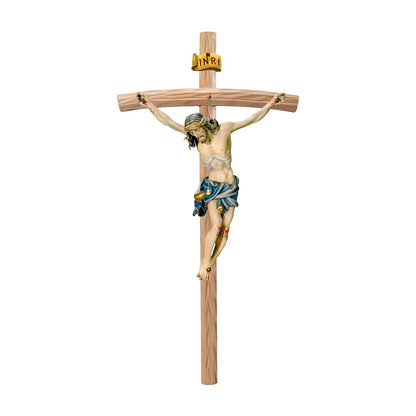 Hand-Carved Baroque Crucified Christ in Val Gardena Wood