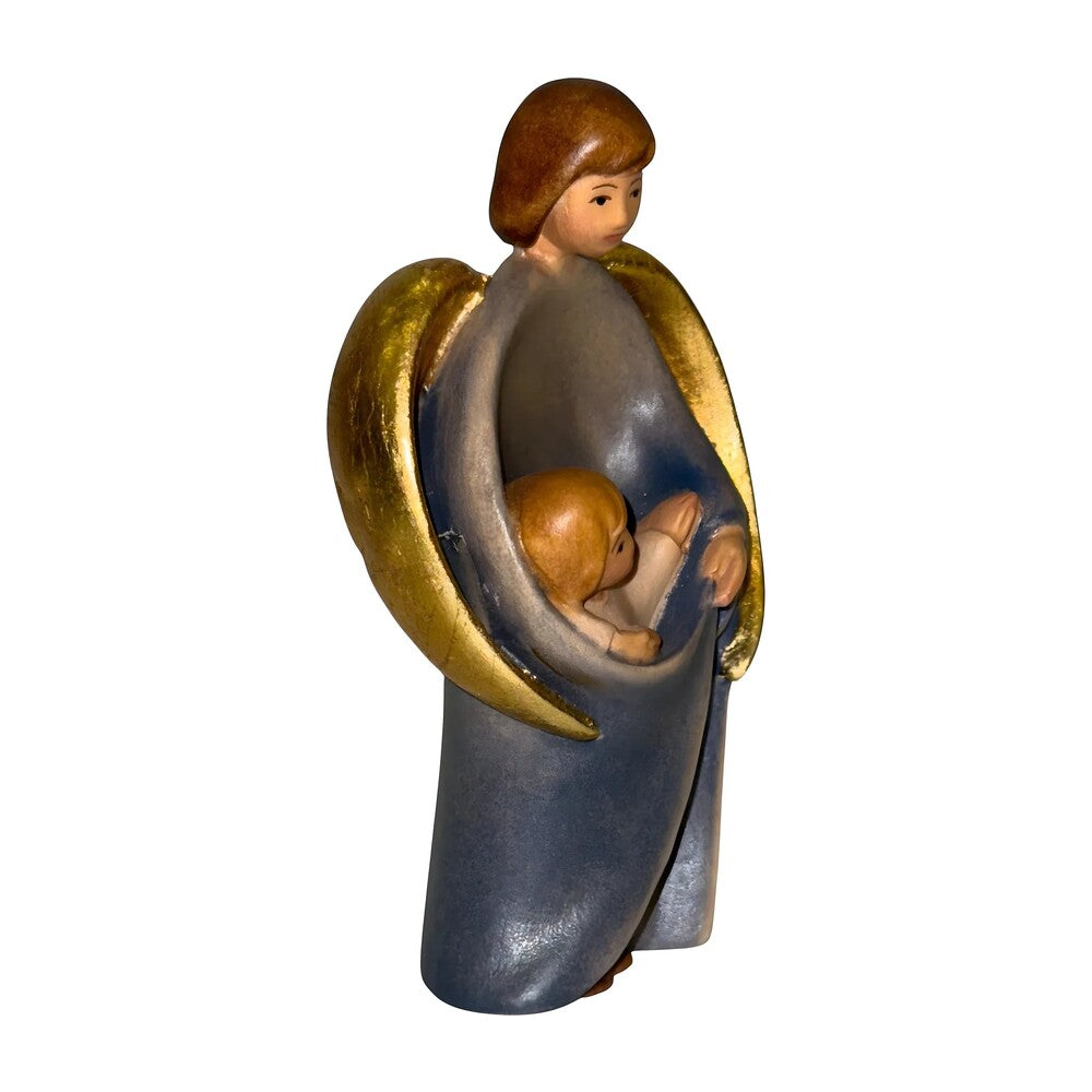 Guardian Angel Sculpture with Child | Sacred Handicrafts Val Gardena