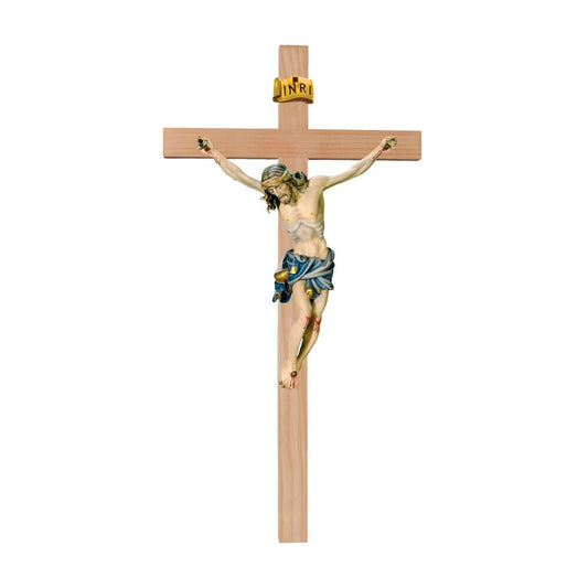 Crucifix Sculpture Christ on the Cross Realistic Hand-Carved in Wood