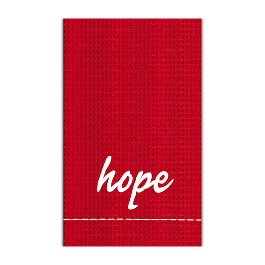 100% Cotton Christmas Hope Kitchen Towel Red