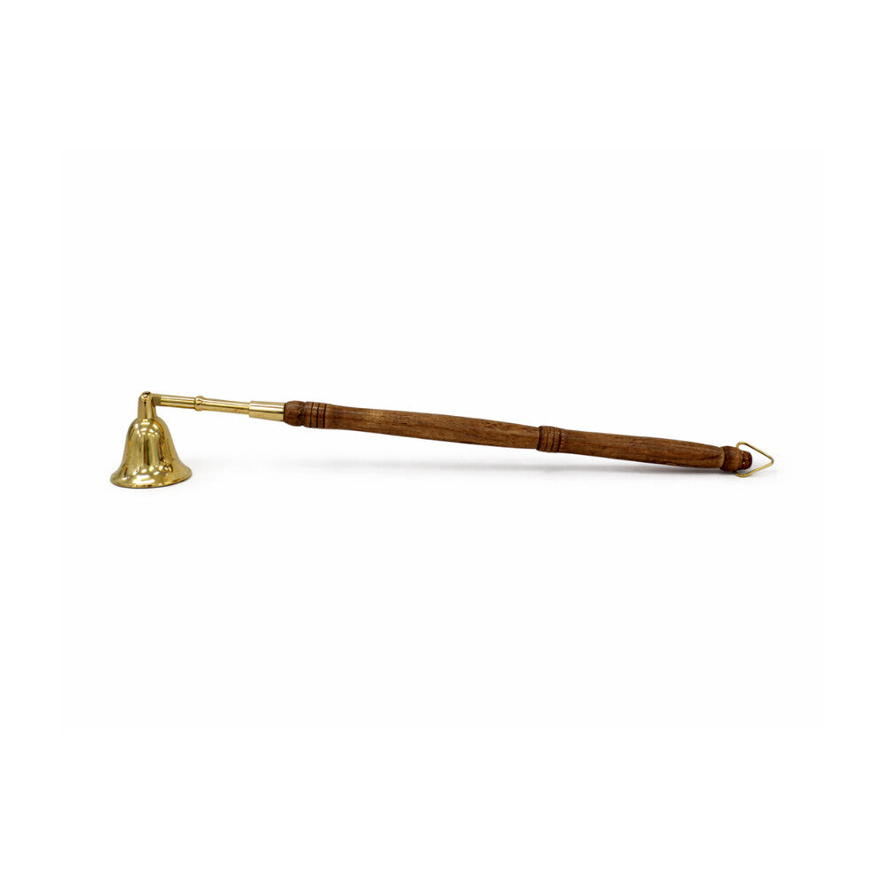 Wooden Handle Candle Snuffer with Brass Bell – 14.5"