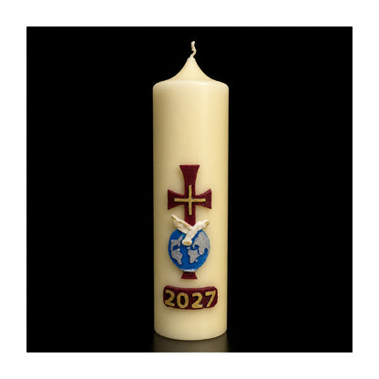 Cross with Dove Home Paschal Candle - 3" x 12"