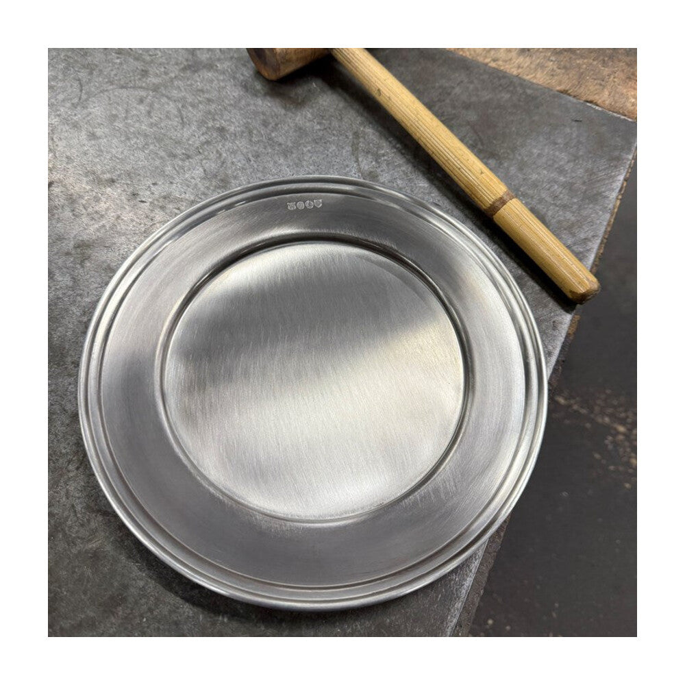 Large Antique Finish Pewter Plate