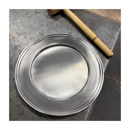 Large Antique Finish Pewter Plate