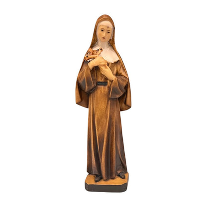 Hand-Carved Wooden Statue of Saint Rita of Cascia from Val Gardena