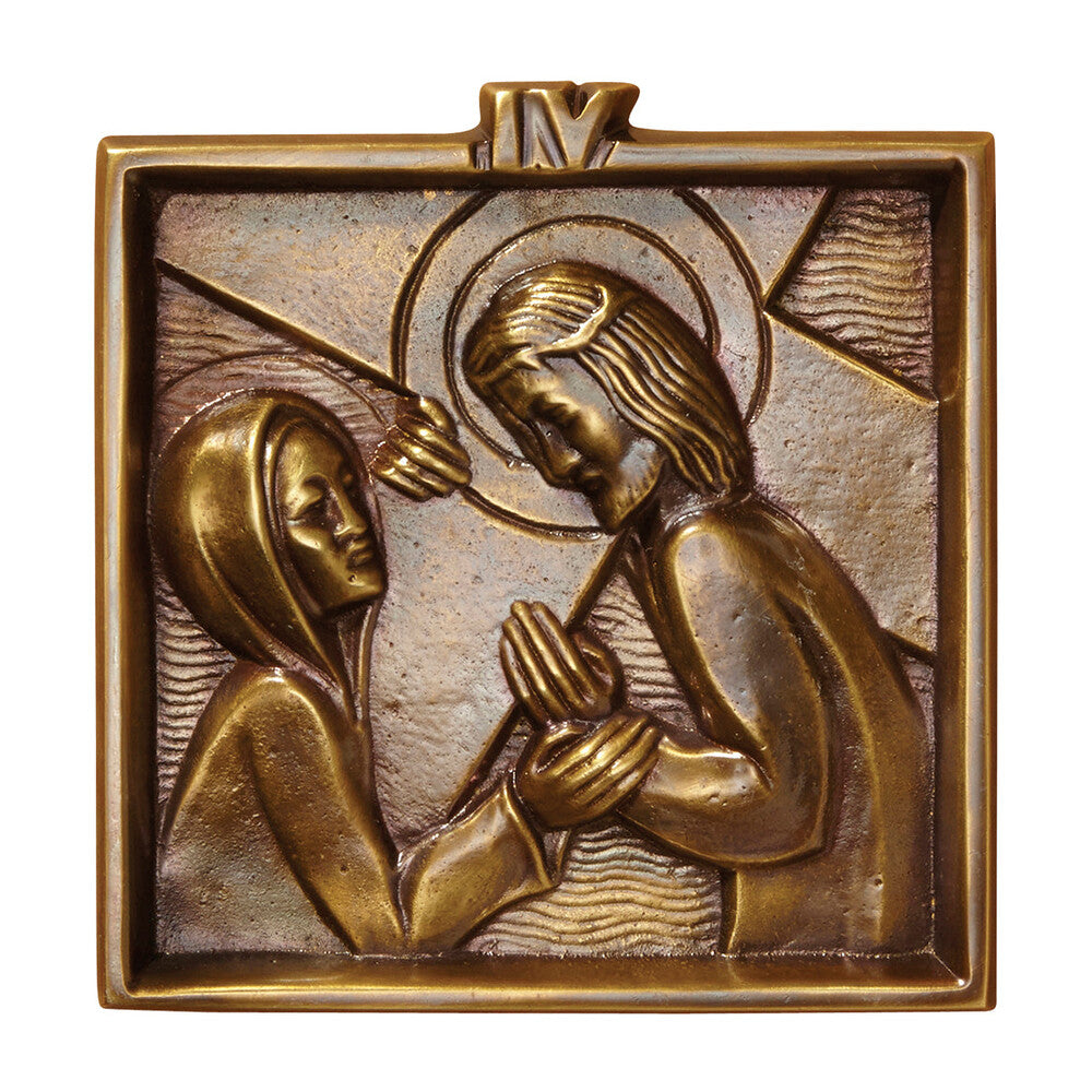 4 3/4" Square Brass Stations of the Cross Set