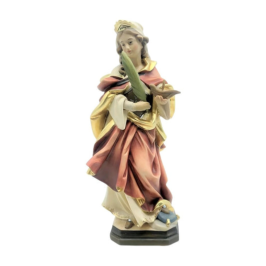 Saint Fermina: Hand-Painted Wooden Statue from Val Gardena