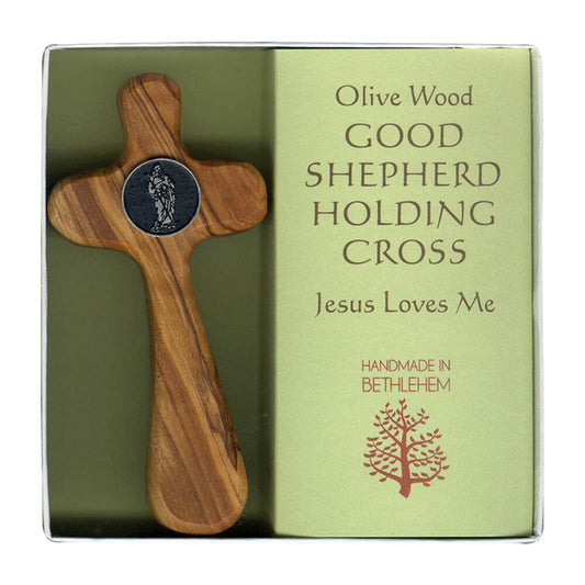 Jesus Loves Me Good Shepherd Holding Cross