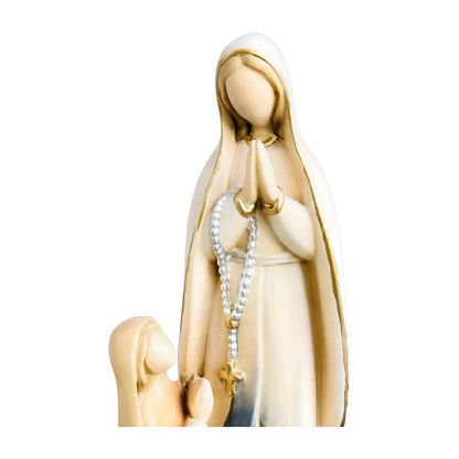 Our Lady of Lourdes and Saint Bernadette Carved Wood Statue