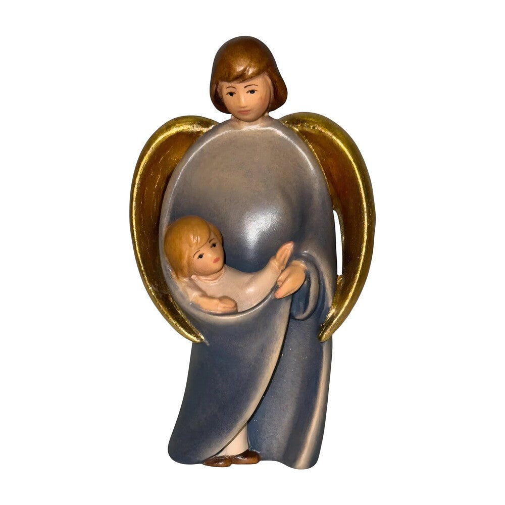 Guardian Angel Sculpture with Child | Sacred Handicrafts Val Gardena