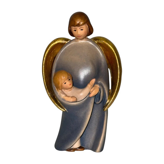 Guardian Angel Sculpture with Child | Sacred Handicrafts Val Gardena