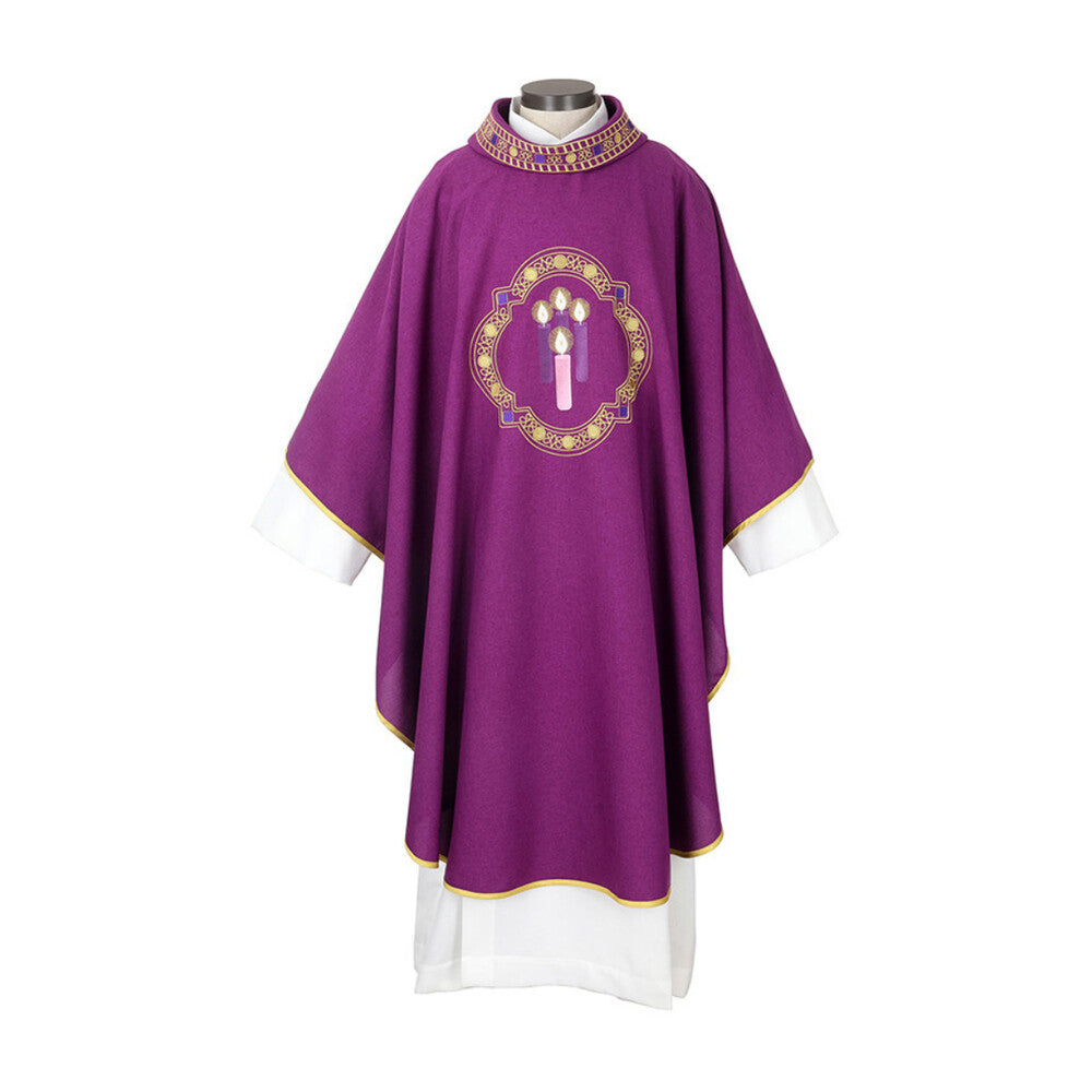 Advent Chasuble with Embroidered Collar