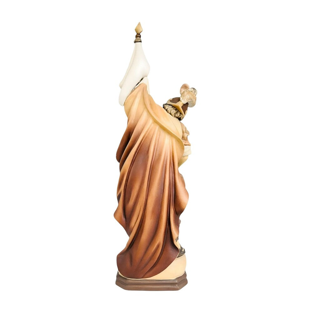 Hand-Carved Wooden Saint Florian Statue from Val Gardena