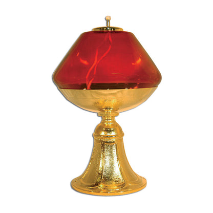 8 1/4" Gold Plated Brass Oil Sanctuary Lamp, Style 1487
