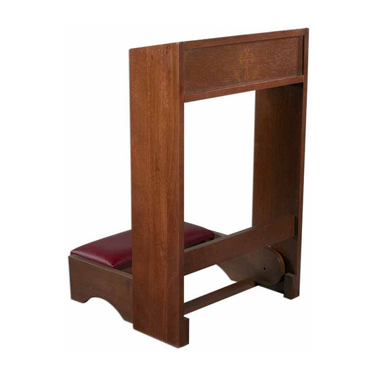 Folding Padded Kneeler Walnut Stained Finish