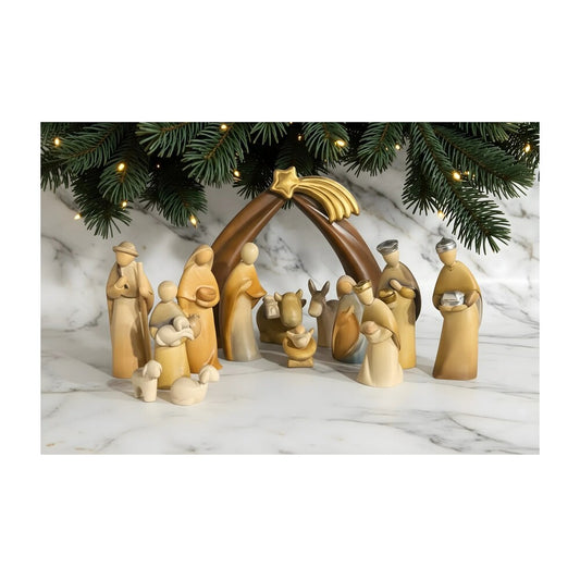 Stella Modern Maple Wood Nativity Scene