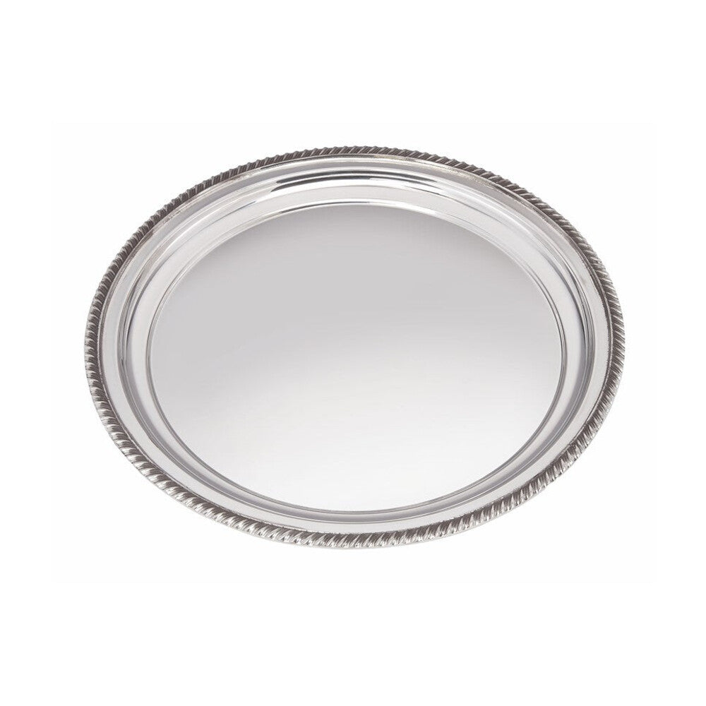 Large Gadroon Rim Pewter Tray