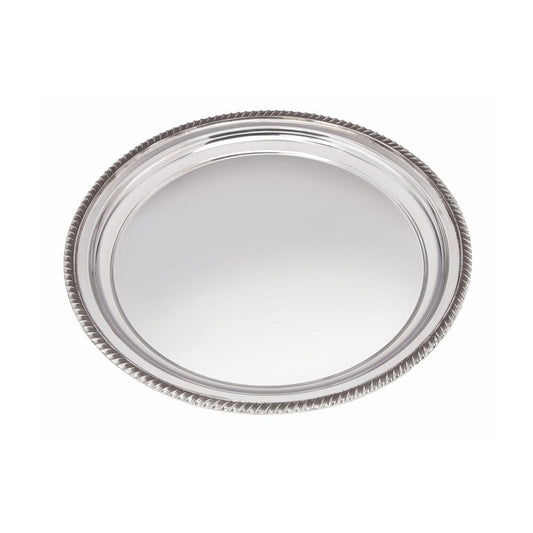 Large Gadroon Rim Pewter Tray