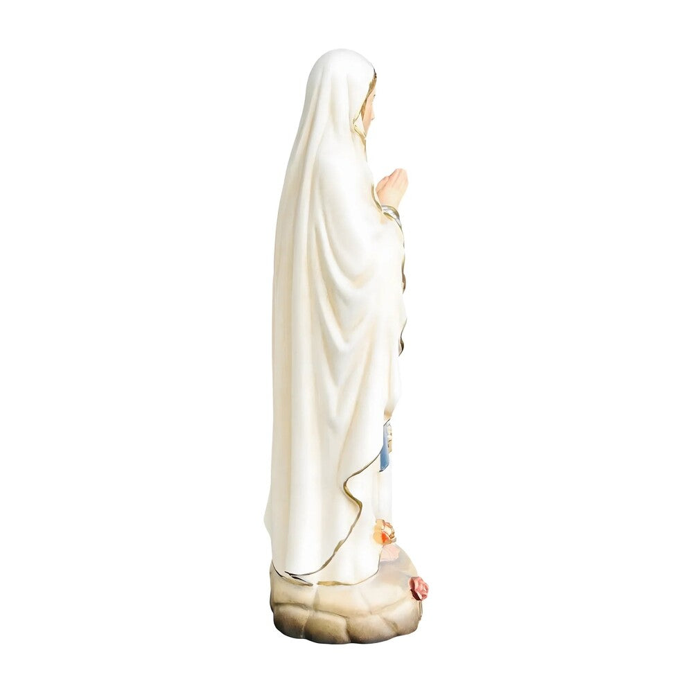 Hand-carved Lourdes Madonna statue in maple and linden wood