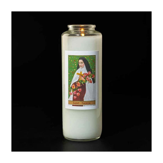 6 Day Saint Therese Glass Devotional Light