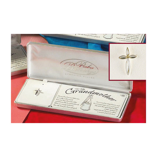 To My Grandmother Petal Cross Lapel Pin