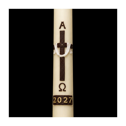 Brown Cross & Cloth Paschal Candle