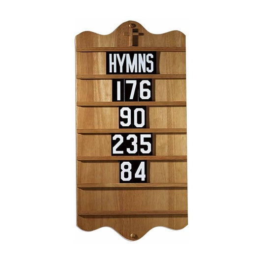 Wall Mounted Hymn Board Pecan Stain