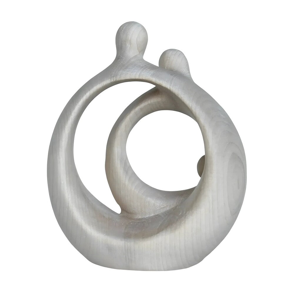 Modern Stylized Nativity Scene in Maple Wood – Family Embrace Sculpture