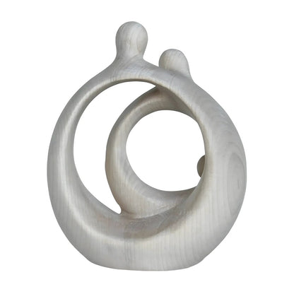 Modern Stylized Nativity Scene in Maple Wood – Family Embrace Sculpture