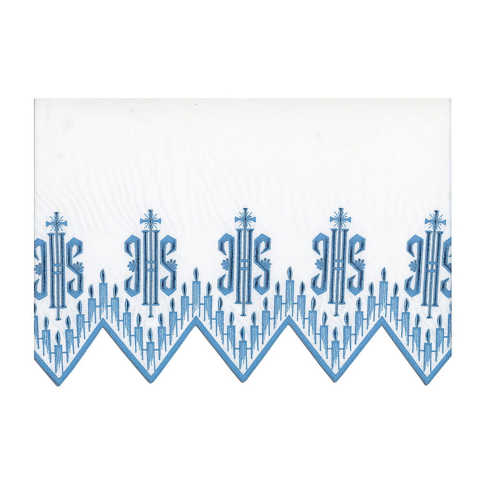 Blue Silk Embroidered Altar Cloth - Design BV1408B