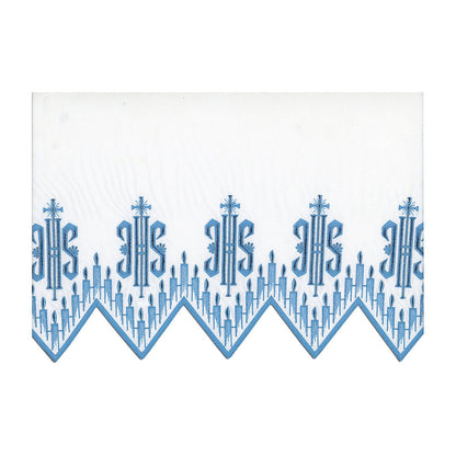 Blue Silk Embroidered Altar Cloth - Design BV1408B