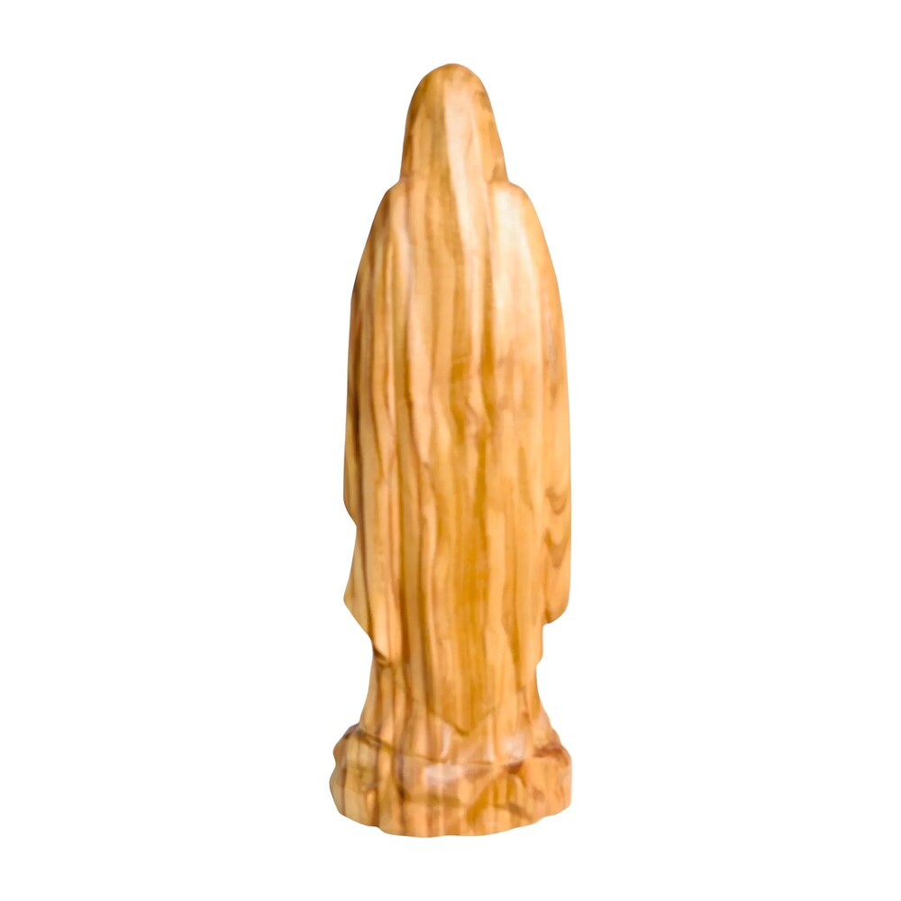 Hand-Carved Wooden Statue of Our Lady of Lourdes in Val Gardena