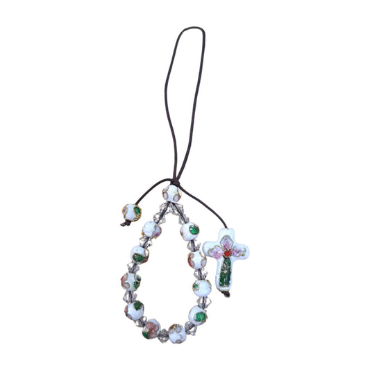 White Rosary Mobile Phone Accessory