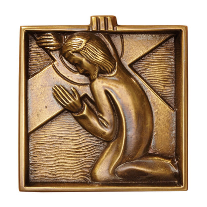 4 3/4" Square Brass Stations of the Cross Set