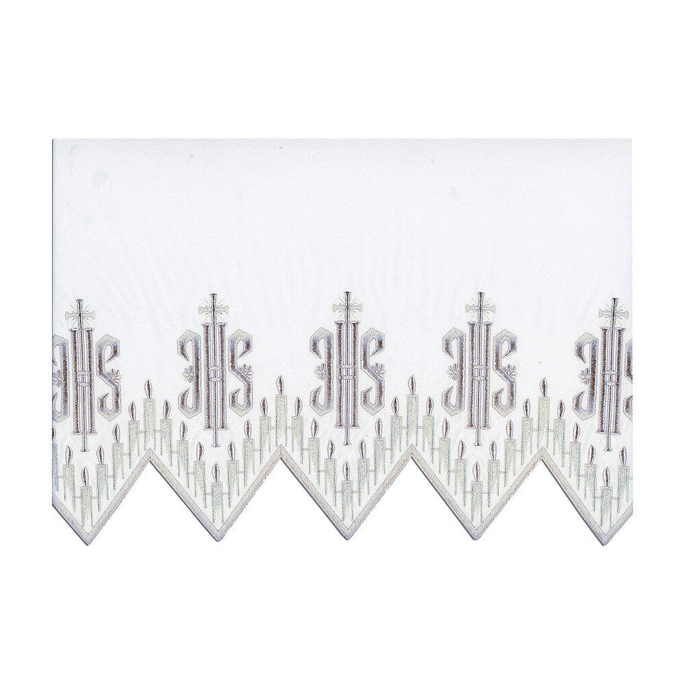 White Silk Embroidered Altar Cloth - Design BV1408WH