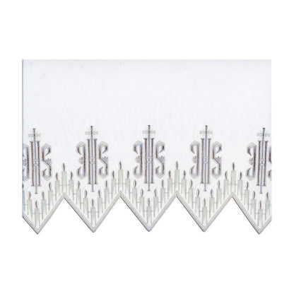 White Silk Embroidered Altar Cloth - Design BV1408WH