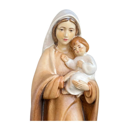 Modern Madonna and Child Sculpture in Maple and Lime wood Val Gardena